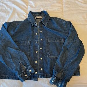 Zara cropped denim shirt